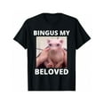 thumbnail image 1 of Fashion Graphic Tee,Tops Has"BINGUS MY BELOVED"Cat Graphic Casual Round Neck Regular Fit T-shirts, Size(S-5XL), 1 of 5