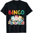 thumbnail image 1 of Fashion Graphic Tee,Tops Has"Bingo"Letter Print,Casual Round Neck Regular Fit T-shirts, Size(S-5XL), 1 of 7