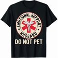 thumbnail image 1 of Fashion Graphic Tee,Tops Has"Emotional Support Husband Do Not Pet"Letter Print,Casual Round Neck Regular Fit T-shirts, Size(S-5XL), 1 of 5