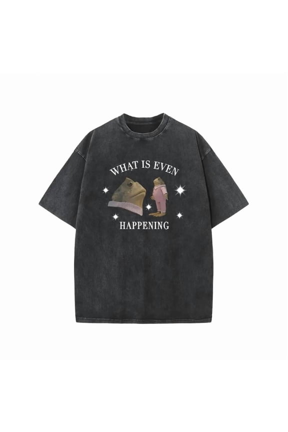 Fashion Graphic Tee,Tops Has Frog Pattern,Casual Round Neck Regular Fit T-shirts, Size(S-2XL)