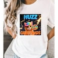 thumbnail image 1 of Fashion Graphic Tee,Tops Has"Huzz Greetings"Playful Graphic,Round Neck Regular Fit T-shirts, Size(S-5XL), 1 of 5