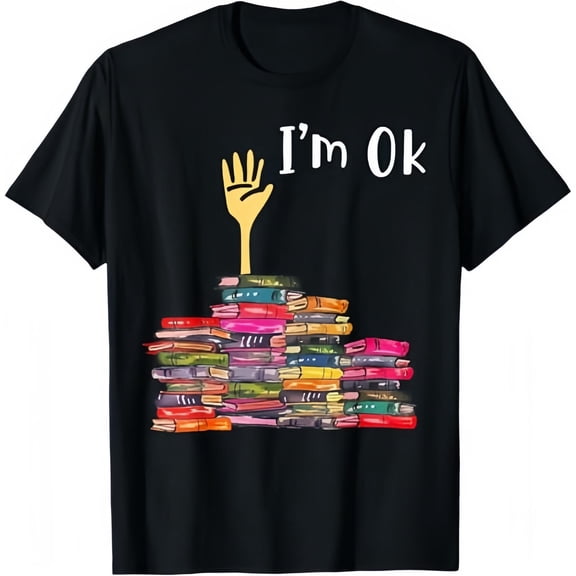 Fashion Graphic Tee,Tops Has"I’M OK"Letter Print,Casual Round Neck Regular Fit T-shirts, Size(S-5XL)