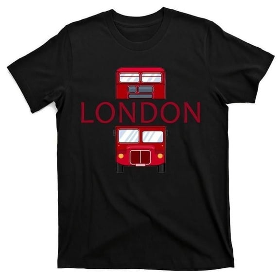 Fashion Graphic Tee,Tops Has London Red Bus Print Pattern,Round Neck Regular Fit T-shirts, Size(S-5XL)