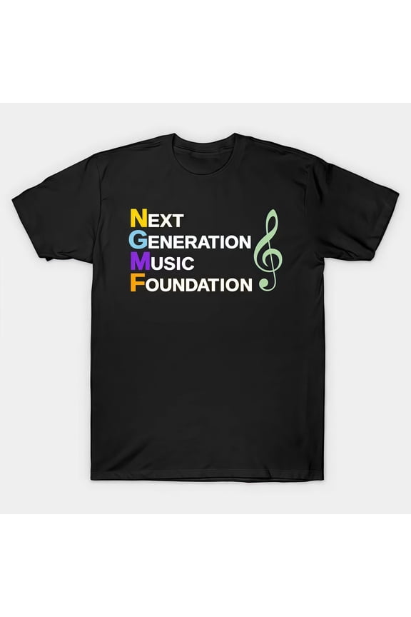 Fashion Graphic Tee,Tops Has "Next Generation Music Foundation"Letter Print,Casual Round Neck Regular Fit T-shirts, Size(S-5XL)