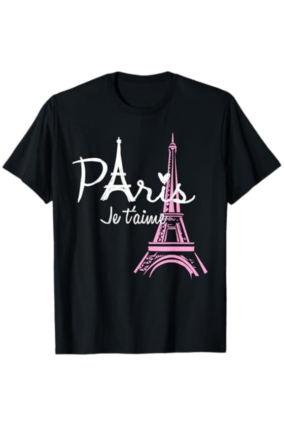 Fashion Graphic Tee,Tops Has Paris Eiffel Tower Print,Casual Round Neck Regular Fit T-shirts, Size(S-5XL)