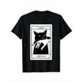 thumbnail image 1 of Fashion Graphic Tee,Tops Has Tarot Card Black Cat Print ,Casual Round Neck Regular Fit Tee, Size(S-5XL), 1 of 5