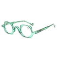 thumbnail image 1 of Fashion Green Clear Frame Reading Glasses Personality Retro Featured Spring Hinge Square 40mm Round Plastic Readers +3.00, 1 of 4