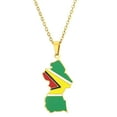 thumbnail image 1 of Fashion Guyana Map Pendant Necklace Stainless Steel Country Outline Necklace Jewelry Flag Charm Thin Chain Necklace, 1 of 8