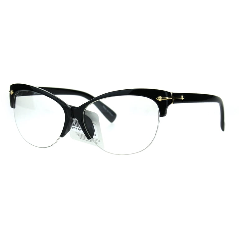 SA106 Mens Black Hipster Oversize Large Horn Rim Horned Eye Glasses