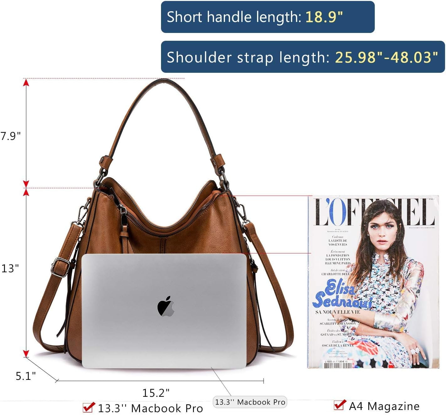 Fashion Handbags for Women Large Designer Ladies Hobo bag Bucket Purse Faux Leather