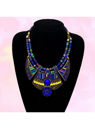 Royal blue statement necklace deals