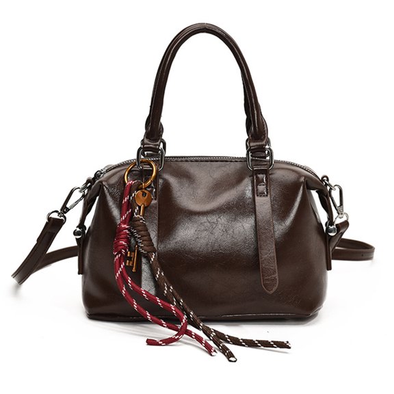 Fashion  Handmade Leather Handbag  for Women Shoulder Handbag Handle Travel Bag Multiple Pockets With Foot Pads