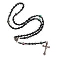thumbnail image 1 of Fashion Handmade Round Bead Catholic Rosary for Cross Religious Necklaces for Women Men Black Onyx Beads Rosary Necklace, 1 of 9