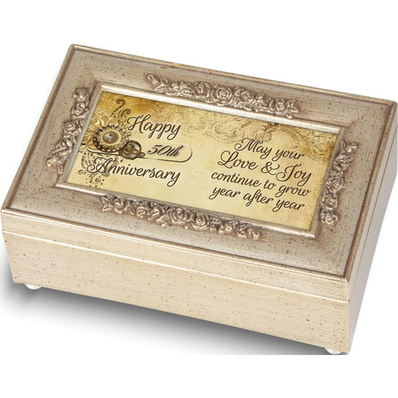 Fashion Happy 50Th Anniversary Ivory Music Box (6 X 3.75) Made In China gm14513
