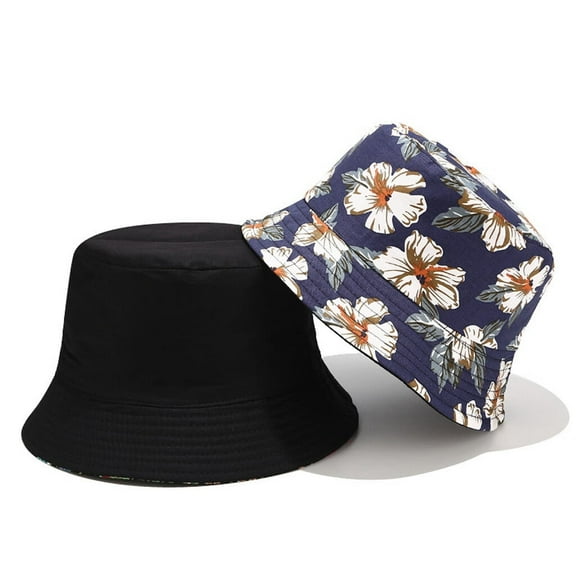 Fashion Hats Men And Women Casual Print Two-sided Canvas Foldable Outdoors Bucket Sun Hat Cap