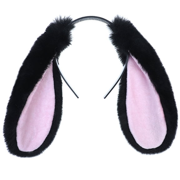 Fashion Headband Cartoon Headdress Plush Long Ears Hair Hoop Hair Accessories for Women Girls Gatherings