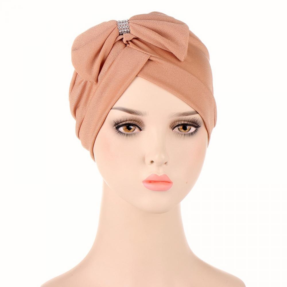 Fashion Headdress Multi-colored Messy Bow Fashion Turban Hat Front ...