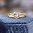 thumbnail image 1 of Fashion Heart Design Women Rings for Engagement Wedding Dazzling Crystal Cubic Zirconia Love Eternity Ring Jewelry, 1 of 1