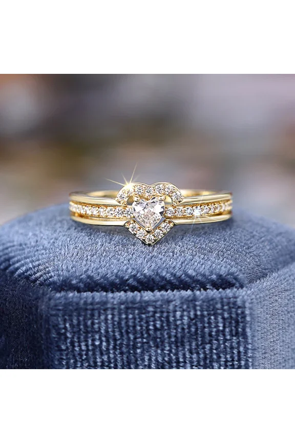 New Fashion Heart Design Women Rings for Engagement Wedding Dazzling Crystal Cubic Zirconia Love Eternity Ring Jewelry