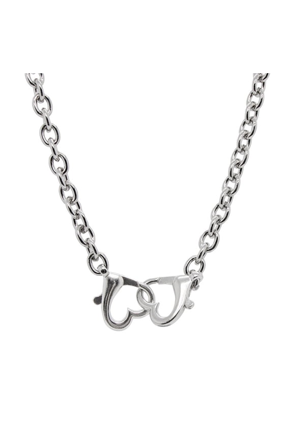 Fashion Heart Handcuffs Necklace Pendant Collarbone Chain Alloy Material