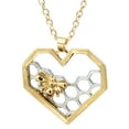 thumbnail image 1 of Fashion Heart Honeycomb Bee Pendant Necklace - Real Gold-Tone Jewelry for Women, Cute Animal Design, Ideal for Party & Dates, 1 of 8