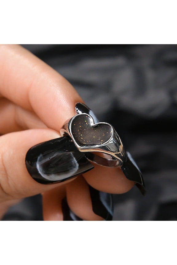 Fashion Heart-Shaped Ring: Trendy Alloy Electroplated Jewelry with Geometric Design, Perfect for Everyday Wear