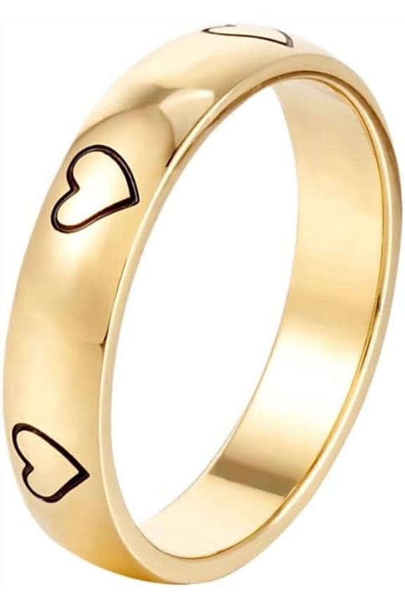 Fashion Heart Statement Ring for Women Men Titanium Stainless Steel Stackable Drip Oil Hearts Engagement Anniversary Promise Knuckle Finger Bands Minimalist Fashion Jewelry for Her Love Rings