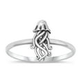 thumbnail image 1 of Fashion High Polished Jellyfish Ring .925 Sterling Silver Band Jewelry Female Male Unisex Size 6, 1 of 4