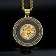 thumbnail image 1 of Fashion Hip Hop Lion Head Crystal Tree of Life Disk Pendant Necklace 14K Yellow Gold Charms jewelry Making Rope Chain For Men, 1 of 6