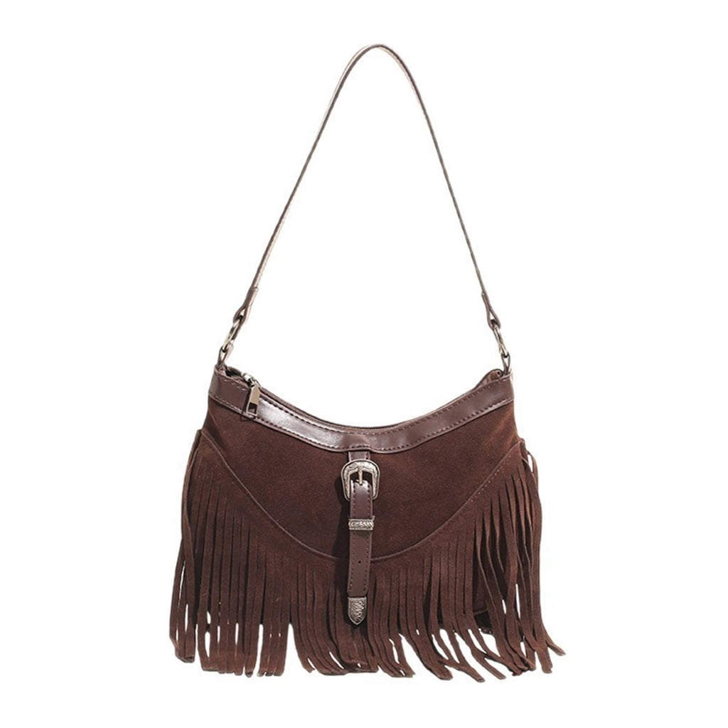Fashion Hippie Western Cowgirl Purses Purses Fringe Hobos Bags for Women Faux Suedes Crossbody Bag tassels Shoulder Bag