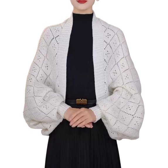 Fashion Hollow out Knitted Shawl Coat, Women's Knitted Slouchy Wrap Cardigan Shawl Coat, Lightweight Slouchy Knit Cover-Up,Lightweight Women's Knitted Cardigan