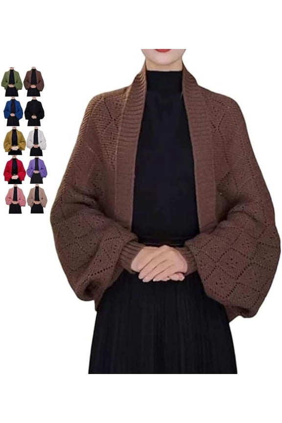 Fashion Hollow Out Knitted Shawl Coat, Women's Knitted Slouchy Wrap Cardigan Shawl Coat, Oversized Cardigans for Women