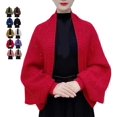 thumbnail image 1 of Fashion Hollow Out Knitted Shawl Coat, Women's Knitted Slouchy Wrap Cardigan Shawl Coat, Oversized Cardigans for Women, 1 of 7