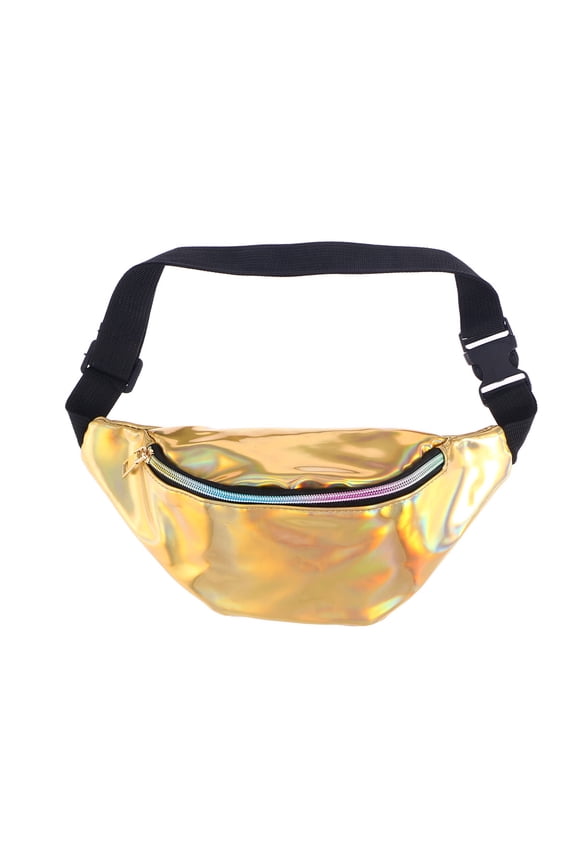 Stylish Holographic PU Shiny Fanny Pack Waist Bag for Women and Girls - Trendy Hip Belt Pouch