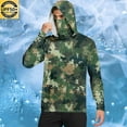 thumbnail image 1 of lcziwo Fashion Hooded Sweatshirt for Men Sun Protection Long Sleeve Camo Print Shirt with Mask Summer Fishing Beach Quick Dry Blouse Army Green XXL, 1 of 7