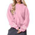 thumbnail image 1 of Fashion Hoodie for Womens Plus Size Pullover Casual Printed Round Neck Long Sleeved Loose Hooded Sweatshirts, 1 of 5