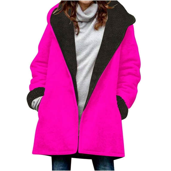 Fashion Hoodies for Womens Pullover Zip Up Plus Size Winter Warm And Fleece Heavy Printed Hooded Jacket With Zipper Double Pockets Gfit for Women