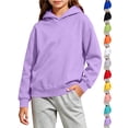 thumbnail image 1 of Fashion Hoodies for Children Winter Oversized Long Sleeve Hoodie Girls And Boys Solid Color Hooded Sweatshirt Casual Basic Tops, 1 of 9