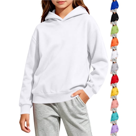 Fashion Hoodies for Children Winter Oversized Long Sleeve Hoodie Girls And Boys Solid Color Hooded Sweatshirt Casual Basic Tops