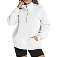 thumbnail image 1 of Fashion Hoodies for Women Pullover Plus Size Loose Casual Half Zipper Hooded Sweatshirt, 1 of 7
