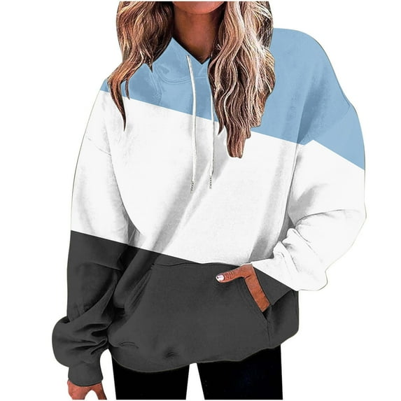 Fashion Hoodies for Women Pullover Plus Size Loose Fitting Solid Color Long Sleeved Hoodie Sports Top