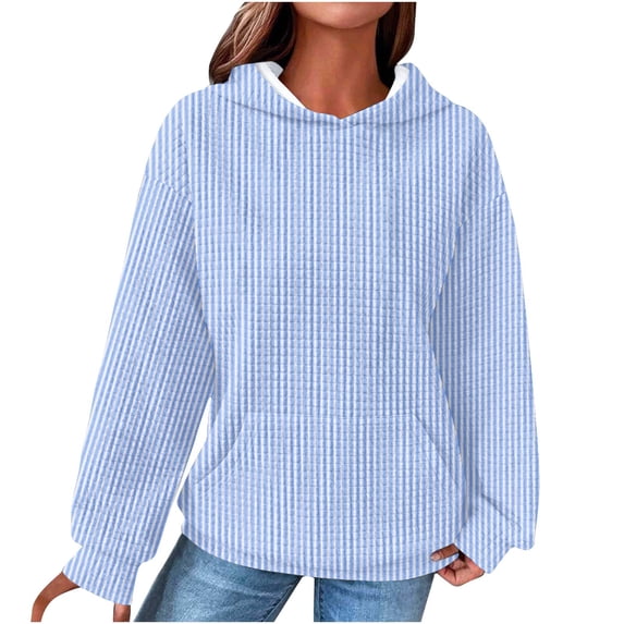 Fashion Hoodies for Women Pullover Plus Size Loose Fitting Solid Color Long Sleeved Hoodie Sports Top