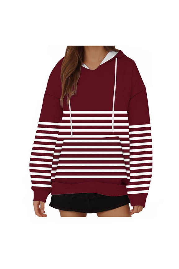 Fashion Hoodies for Women Pullover Plus Size Loose Fitting Solid Color Long Sleeved Hoodie Sports Top