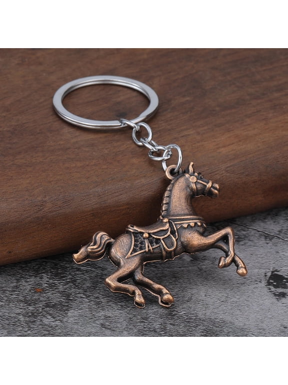 Fashion Horse Keychain 3D Metal War-horse Keychain Backpack Car Pendant Keyring Badge Key Chain Ring Accessory for Women Men Gift
