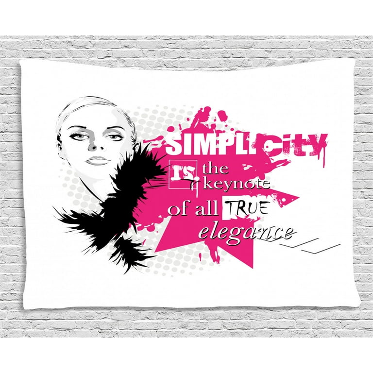 Fashion House Decor Tapestry Lady Face with Makeup Simplicity for Elegance Inspirational Vogue Theme Wall Hanging for Bedroom Living Room Dorm Decor 60W X 40L Inches Black Pink by Ambesonne Walmart ...