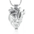 thumbnail image 1 of Fashion Human Anatomy Necklace Jewelry Urn Necklace Heart Charm Necklace Cremation Jewelry Pendant Necklace for Ashes Holder Adjustable 20" Chain, 1 of 7