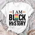 thumbnail image 1 of Fashion I Am Black History Print T-Shirt Unisex Loose Short Sleeve Round Neck Top, 1 of 5