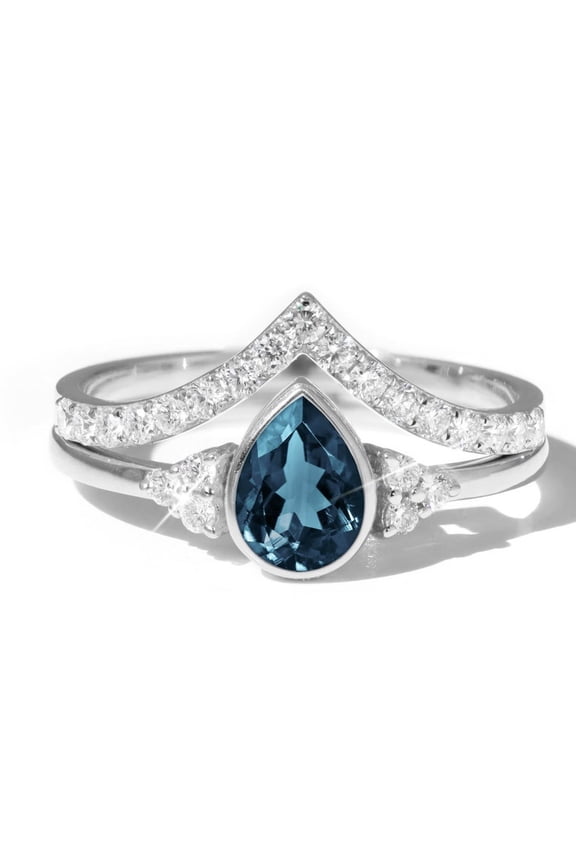 Fashion Imitation Gold Women's Ring Set with Water Drop Design, Couple Internet Celebrity Handmade Jewelry