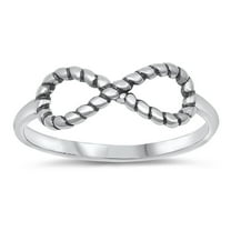 Fashion Infinity Rope Knot Ring .925 Sterling Silver Band Jewelry Female Male Unisex Size 10