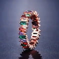 thumbnail image 1 of Fashion Inlaid Zircon Ladder Square Ring Female Simple, 1 of 6